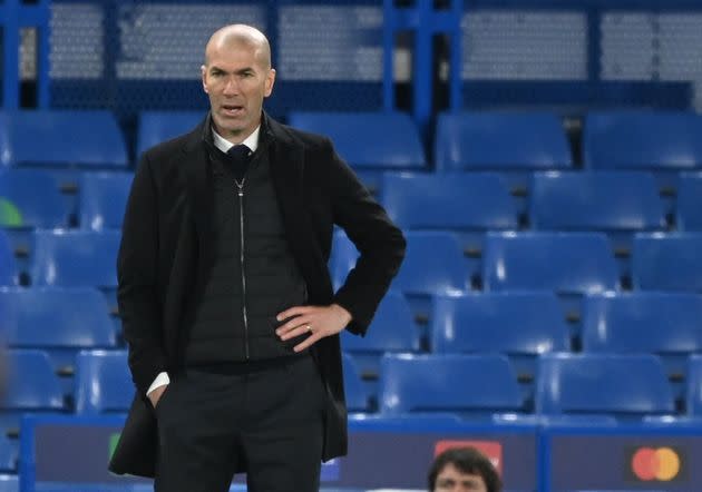 Zinedine Zidane face à Chelsea lors des demi-finales de la Ligue des Champions le 5 mai 2021.  (Photo: Toby Melville via Reuters)