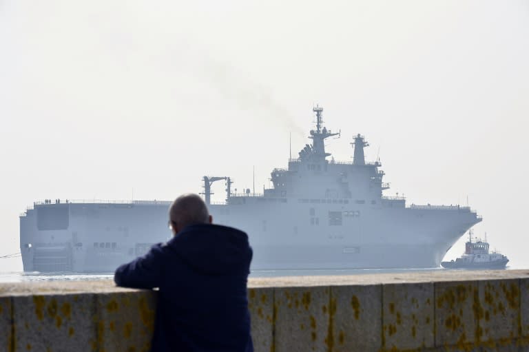 The Sevastopol mistral warship on its way for its first sea trials