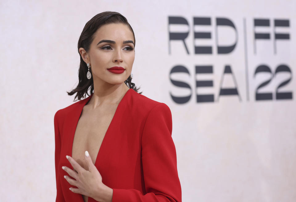 Olivia Culpo poses for photographers upon arrival at the amfAR Cinema Against AIDS benefit at the Hotel du Cap-Eden-Roc, during the 75th Cannes international film festival, Cap d'Antibes, southern France, Thursday, May 26, 2022. (Photo by Vianney Le Caer/Invision/AP)