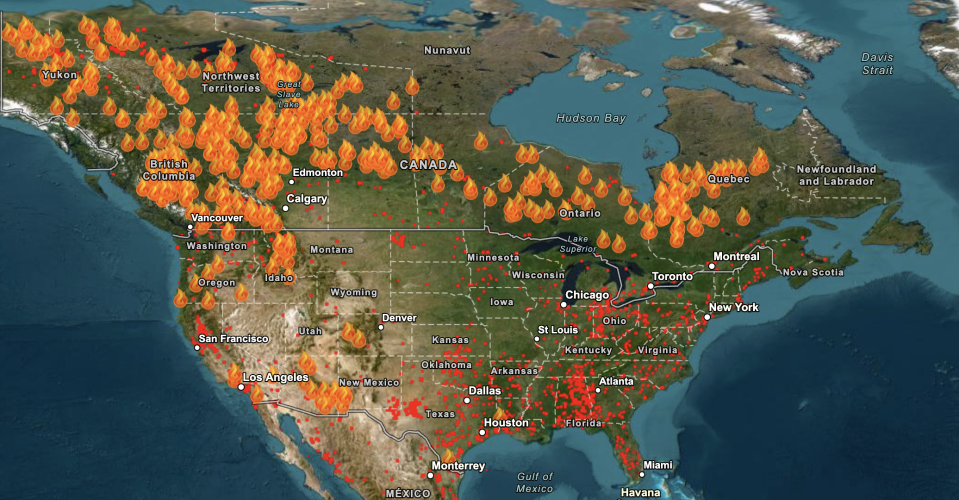 Specifically, fires larger than 1,000 acres. You can go deeper and get more info on this map here.