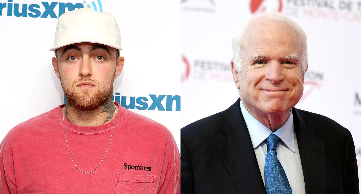 Mac Miller and John McCain. (Photo: Getty Images)