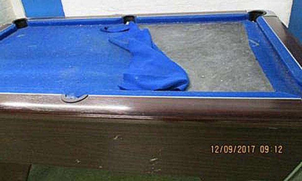 A pool table at HMP Liverpool.