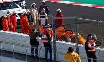 Motor Racing - F1 Formula One - Formula One Test Session - Circuit de Barcelona-Catalunya, Montmelo, Spain - March 6, 2018 McLaren's Stoffel Vandoorne reacts after his car broke down REUTERS/Juan Medina