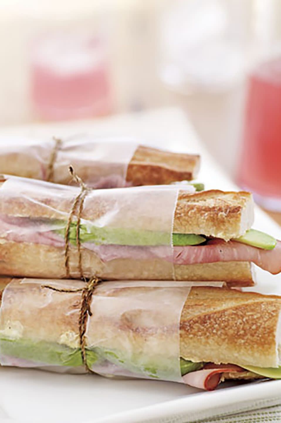 picnic ideas  avocado and ham sandwiches