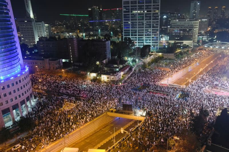 Protests against Israel's judicial overhaul, in Tel Aviv