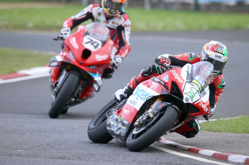 Photo shows Glenn Irwin leading Davey Todd