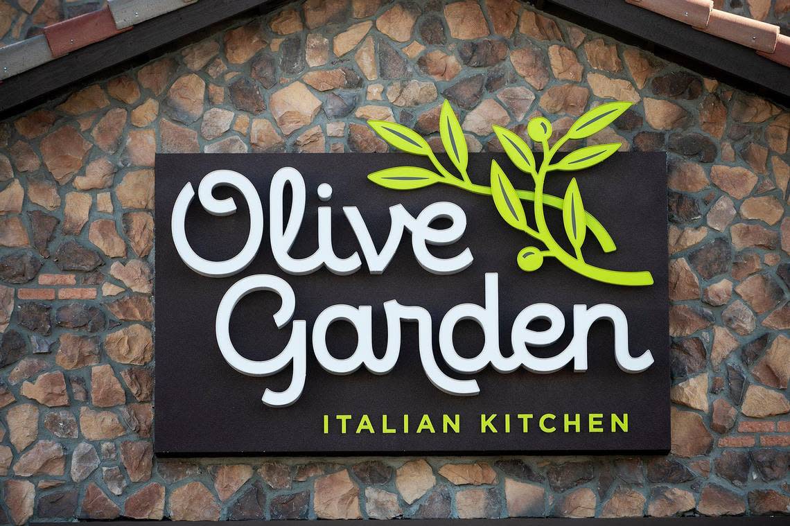 Work continues on the Olive Garden restaurant located along West Olive Avenue next to the Merced Mall in Merced, Calif., on Tuesday, Feb. 7, 2023. The restaurant is scheduled to open on March 6.