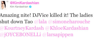 Kim Kardashian tweet