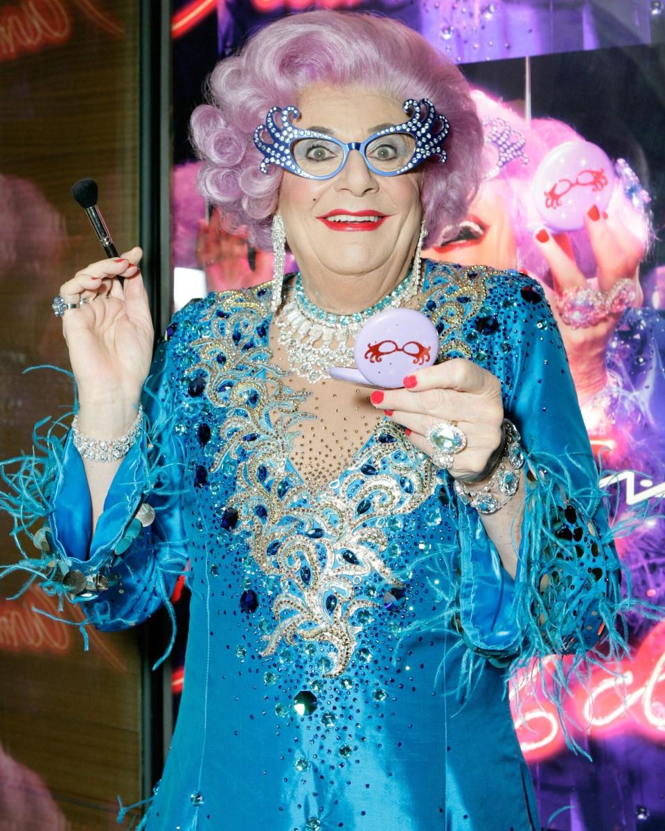 LOS ANGELES, CA - DECEMBER 15: MAC Cosmetics newest collaborator Dame Edna Everage celebrates her new line at the MAC Robertson Store on December 15, 2008 in Beverly Hills, California. (Photo by Todd Williamson/WireImage)