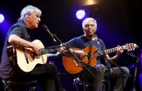 FILE PHOTO: Brazilian musicians Veloso and Gil perform their "Two Friends, a Century of Music" show during the 49th Montreux Jazz Festival in Montreux