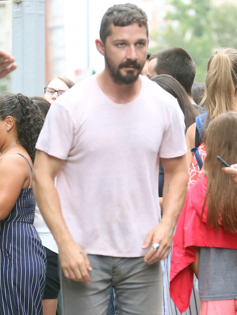 Dakota Johnson Shia LaBeouf stop by AOL Build New York