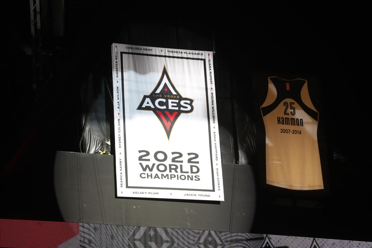 Aces receive their championship rings, raise title banner in Las Vegas