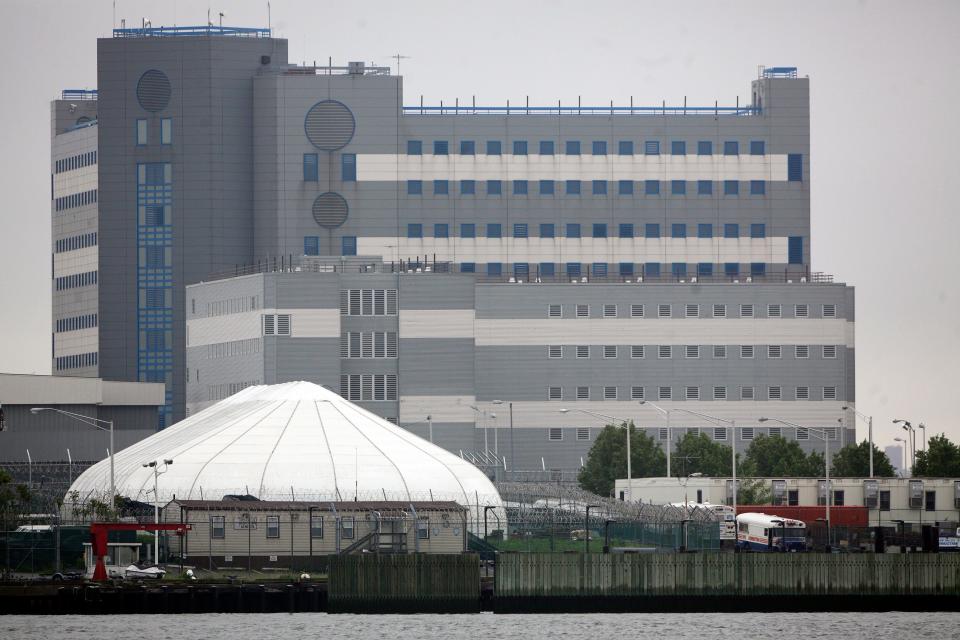 The buildings of the jail at Rikers Island