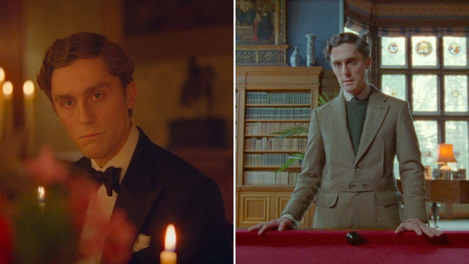 Jack Farthing wears Cad & The Dandy suits to play then-Prince Charles in 2021's Spencer.