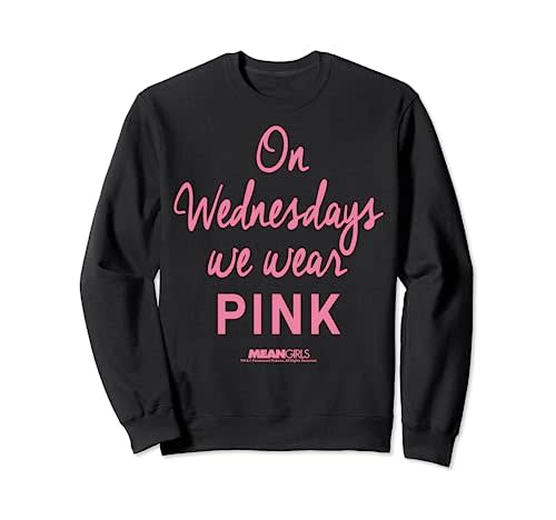 Mean Girls On Wednesdays We Wear Pink Script Sweatshirt