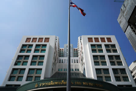 A view of the Phramongkutklao Hospital where the bomb blast occurred, in Bangkok, Thailand, May 22, 2017. REUTERS/Athit Perawongmetha