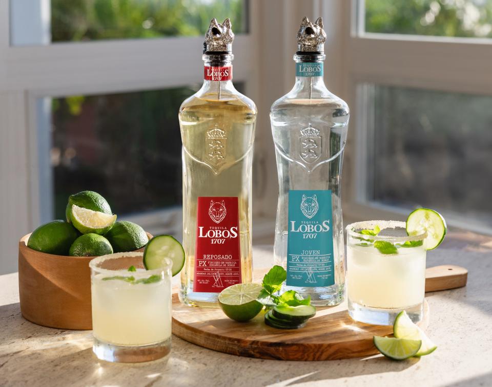 This Cucumber Mint Margarita is made with Lobos 1707’s Joven or Reposado Tequila.