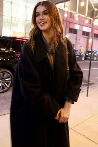 <p>Rick Davis / SplashNews.com</p> Model Gerber was all-smiles at the event