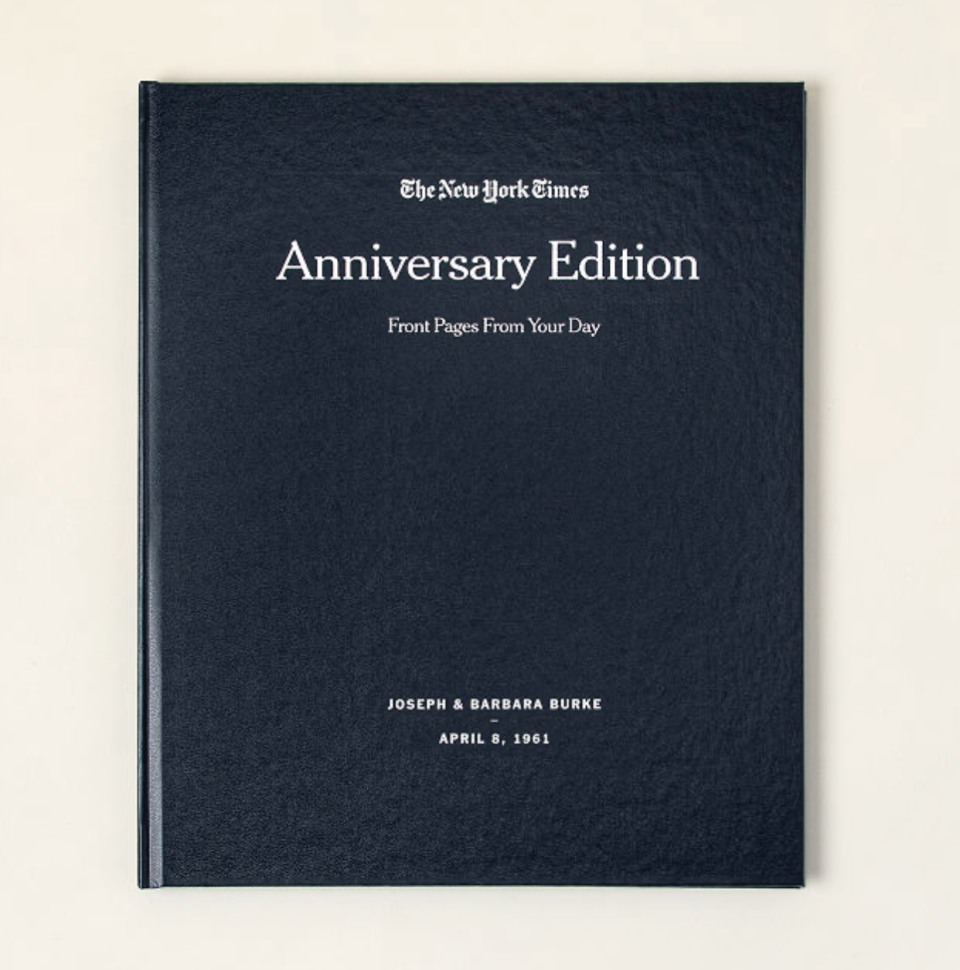 19) New York Times Custom Anniversary Book