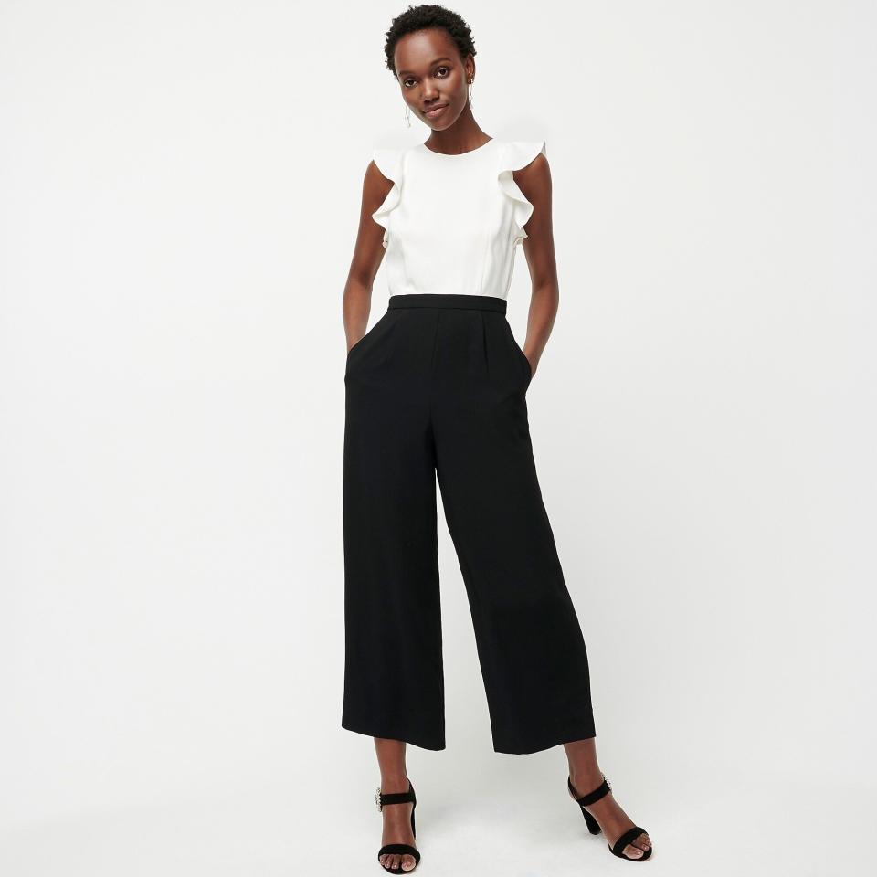 This jumpsuit will make other party-goers do a double take, thinking that you're wearing separates.<strong> <a href="https://fave.co/2DTZyOe" target="_blank" rel="noopener noreferrer">Get it for $148 at J.Crew</a></strong>.