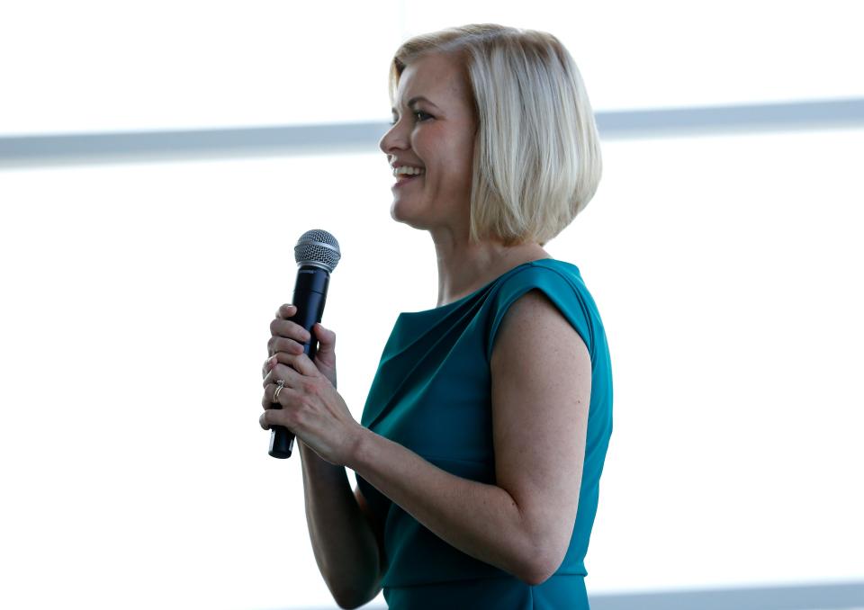 Jill Castilla speaks at a conference in Oklahoma City in 2016.