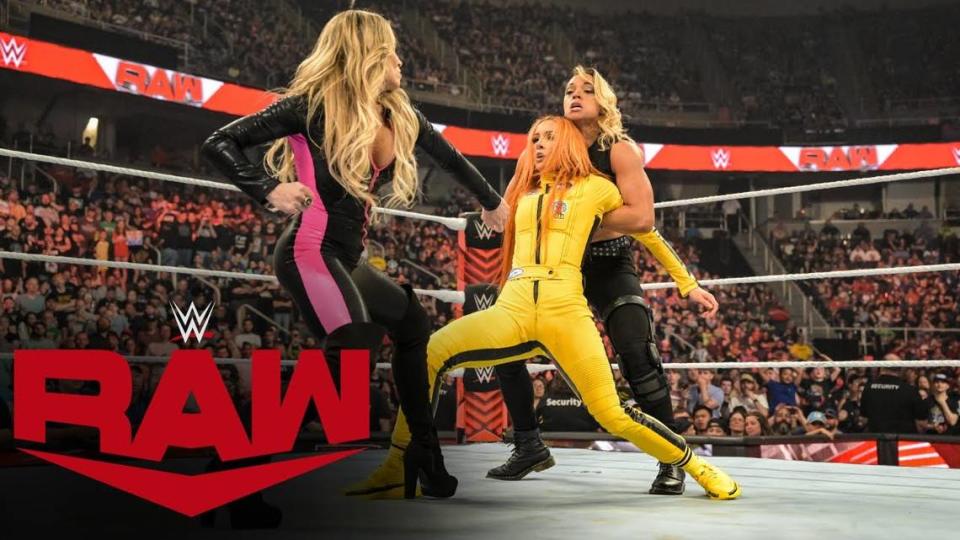 WWE Superstar Zoey Stark with WWE Hall of Famer Trish Stratus wrestles “The Man” Becky Lynch on WWE Monday Night Raw on July 24 at 8 p.m. on USA Network from Amalie Arena in Tampa.