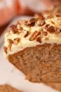 <p>The best of both baking worlds.</p><p>Get the <a href="https://www.delish.com/uk/cooking/recipes/a28826709/carrot-cake-banana-bread-recipe/" rel="nofollow noopener" target="_blank" data-ylk="slk:Carrot Cake Banana Bread;elm:context_link;itc:0;sec:content-canvas" class="link ">Carrot Cake Banana Bread</a> recipe.</p>
