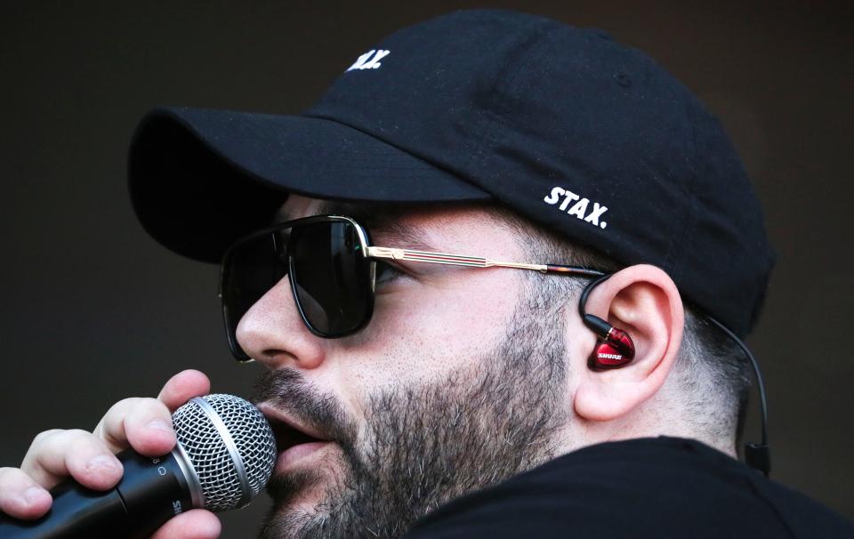 Greek-Australian rapper Masked Wolf performs at the Generac Power Stage at Summerfest on Sept. 16, 2021.