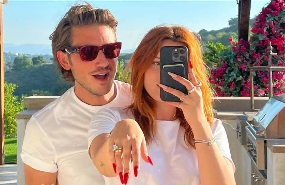 Bella Thorne is engaged to her boyfriend Mark Emms credit:Bang Showbiz