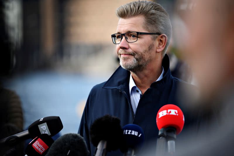 Mayor of Copenhagen Frank Jensen holds a news conference at Islands Brygge in Copenhagen