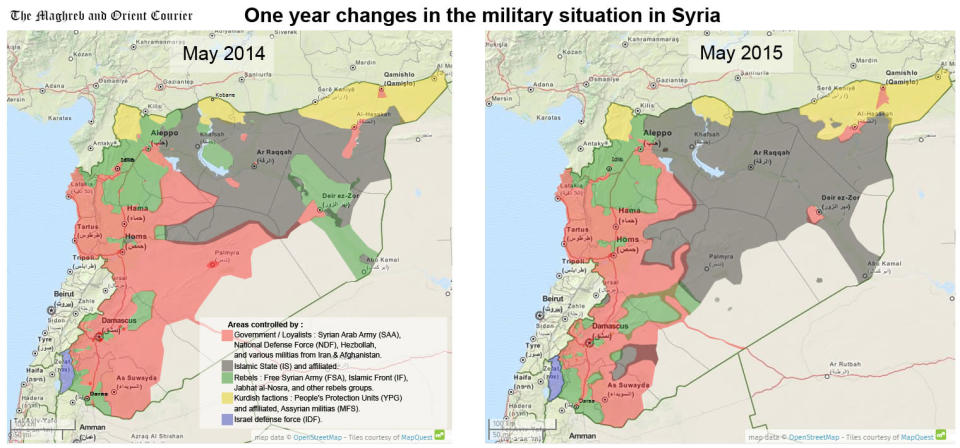 isis map syria 1 year