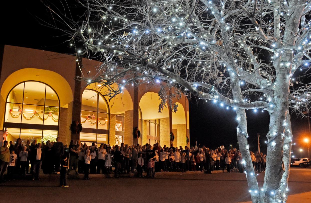 A past Rainbow City Christmas tree lighting is pictured. This year's ceremony is at 6 p.m. Dec. 6 and includes a concert by legendary Southern Gospel quartet Gold City.