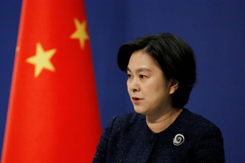 Chinese Foreign Ministry spokeswoman Hua Chunying attends a news conference in Beijing