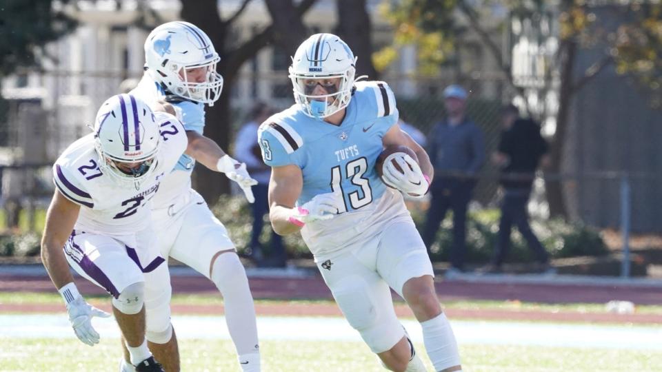 New Delaware wideout Phil Lutz was a D3football.com third-team All-American last fall at Tufts, catching 78 passes for 1,221 yards and 14 touchdowns.