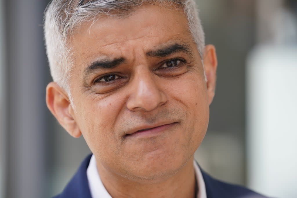 Mayor of London Sadiq Khan with Labour supporters outside Westminster Town Hall after Labour’s wins in Westminster, Barnet and Wandsworth in the local government elections. Picture date: Friday May 6, 2022. (PA Wire)