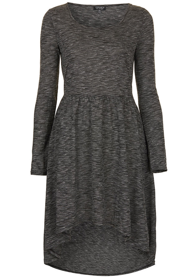 grey dip hem dress