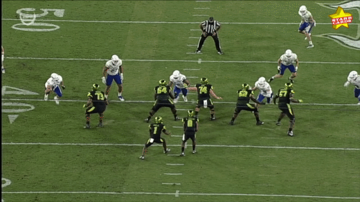 Tulsa LB Zaven Collins picked off this pass and ran 38 yards for the touchdown.