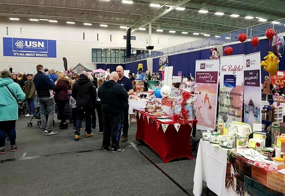 <em>Instead of mince pies and festive treats, parents say the stalls were more like a car boot sale (Pictures: SWNS)</em>