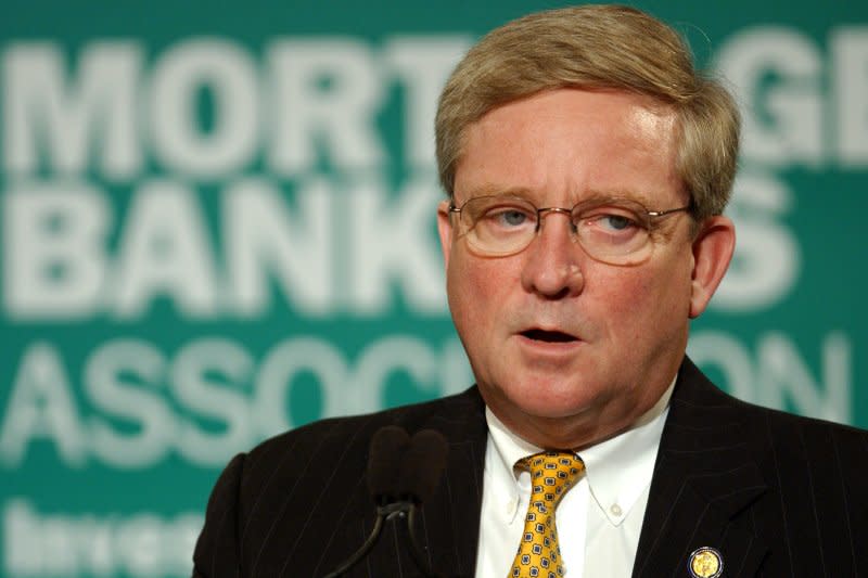 Rep. Bob Ney, R-Ohio, speaks to the Mortgage Bankers Association in Washington on April 19, 2005. On January 19, 2007, Ney, the only member of Congress to plead guilty in the Jack Abramoff lobbying scandal, was sentenced to 2 1/2 years in prison. File Photo by Roger L. Wollenberg/UPI