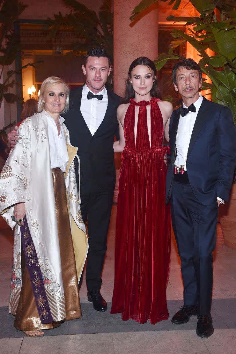 <p>Maria Grazia Chiuri, Luke Evans, Keira Knightley and Pier Paolo Piccioli</p>