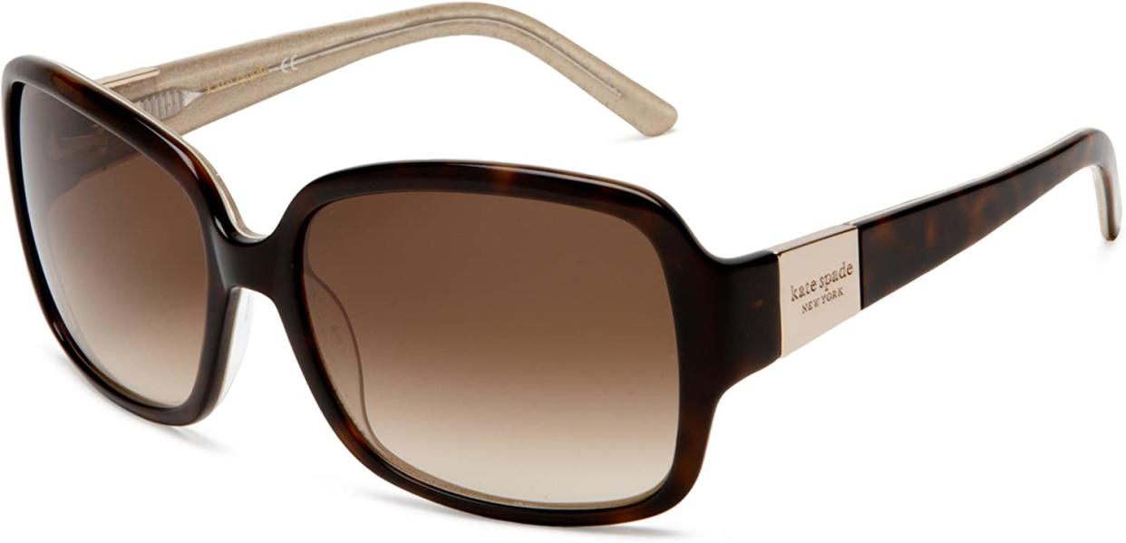 Kate Spade New York Women's Lulu Rectangular Sunglasses, Tortoise Gold Frame/Brown Gradient Lens, 54 mm