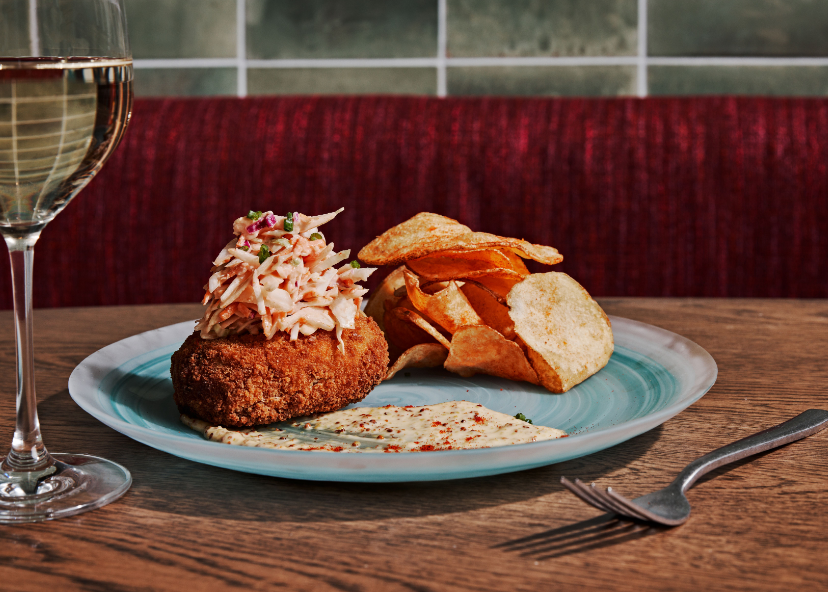 An Old Bay Crab Cake at Marcus Live.