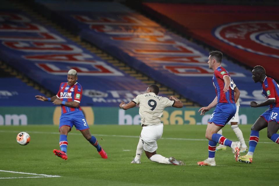 The sheer speed of Manchester United's three-pronged attack was clear to see again in their second goal against Crystal Palace (AP)