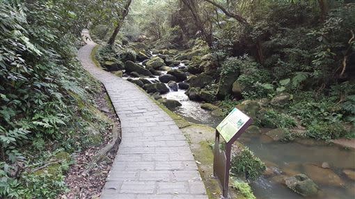 步道沿途平坦好走，很快就能抵達圓覺瀑布。（圖／翻攝自台北市政府網站）