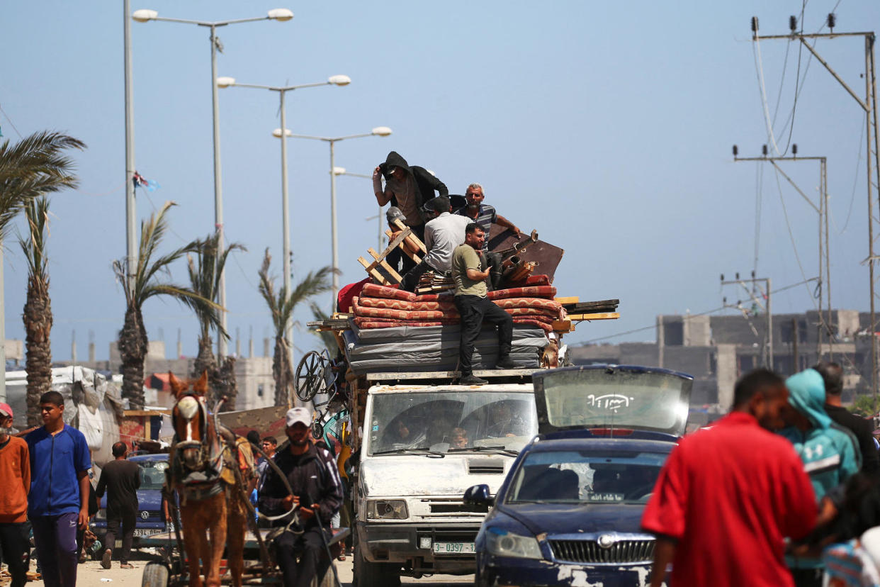 Palestinian civilians flee Rafah in southern Gaza (AFP - Getty Images)