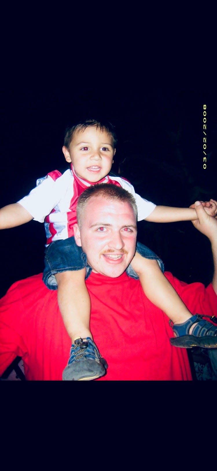 Carter Hammer is pictured in 2008 with his father, Bradley Kelley, who was shot and killed in northeast Salem in May 2019. A jury found Curtis Welch guilty of first-degree manslaughter Feb. 22, 2022 in Kelley's shooting death, as well as the killing of Michael Buntjer, 35.