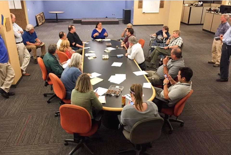 Florida Times-Union newsroom planning meeting in September 2017 before Hurricane Irma.