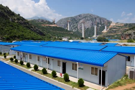 Worker's bungalows are seen at a CRBC (China Road and Bridge Corporation) camp on a construction site of the Bar-Boljare highway in Bioce, Montenegro June 11, 2018. REUTERS/Stevo Vasiljevic