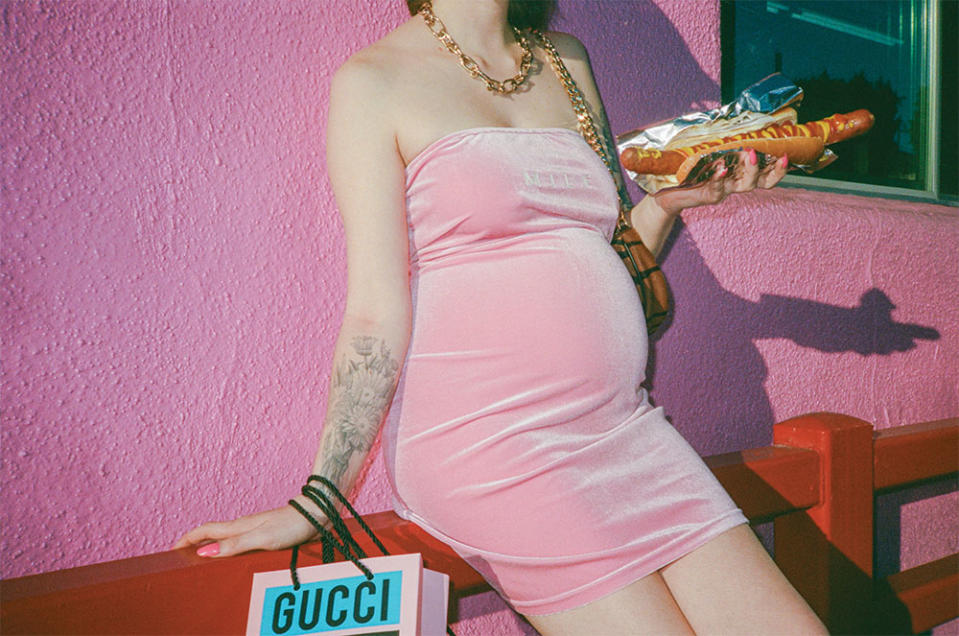 I love L.A.’s history and iconic land-scapes, says Joelle Grace Taylor, who snapped best friend Madolyn at Pink’s.