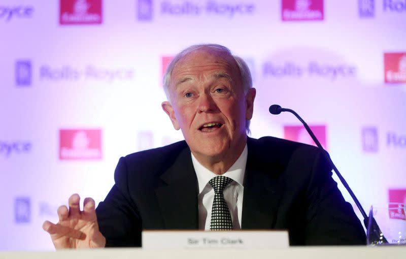 FILE PHOTO: Emirates President Tim Clark speaks at a news conference in London